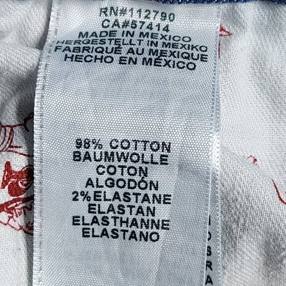 True Religion Ricky Relaxed Straight Jeans Flap Button Stretch Denim Men's 33x31 - Picture 9 of 9